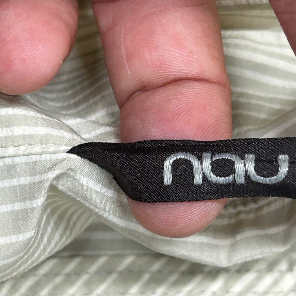 Nau Womens Small Sage tan Pinstripe Full Zip Windbreaker Jacket - Picture 3 of 11